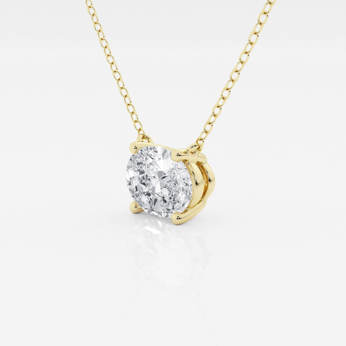 The Latitude Solitaire: 14K Gold 1.00 CTW East-West Oval Diamond Pendant