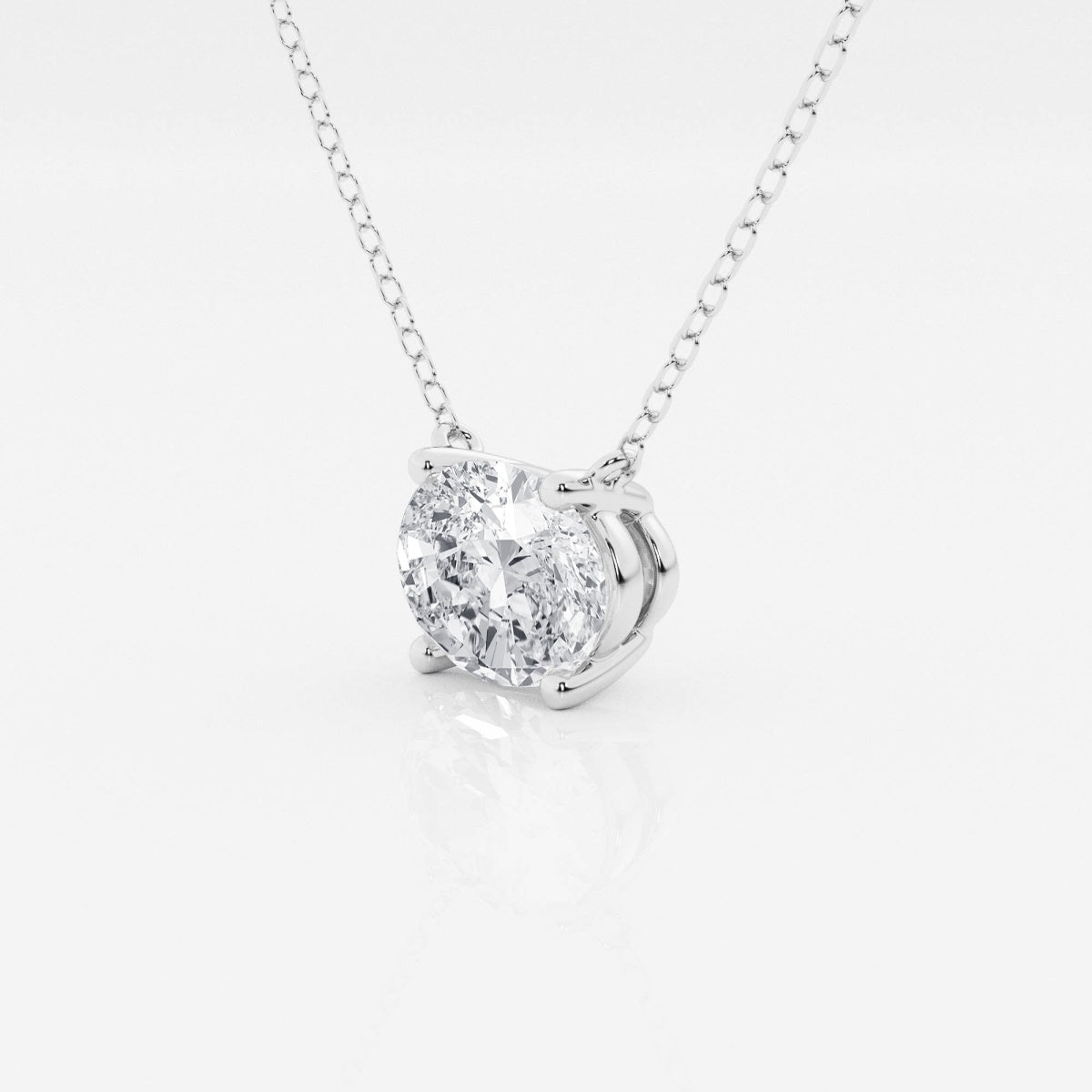 The Latitude Solitaire: 14K Gold 1.00 CTW East-West Oval Diamond Pendant