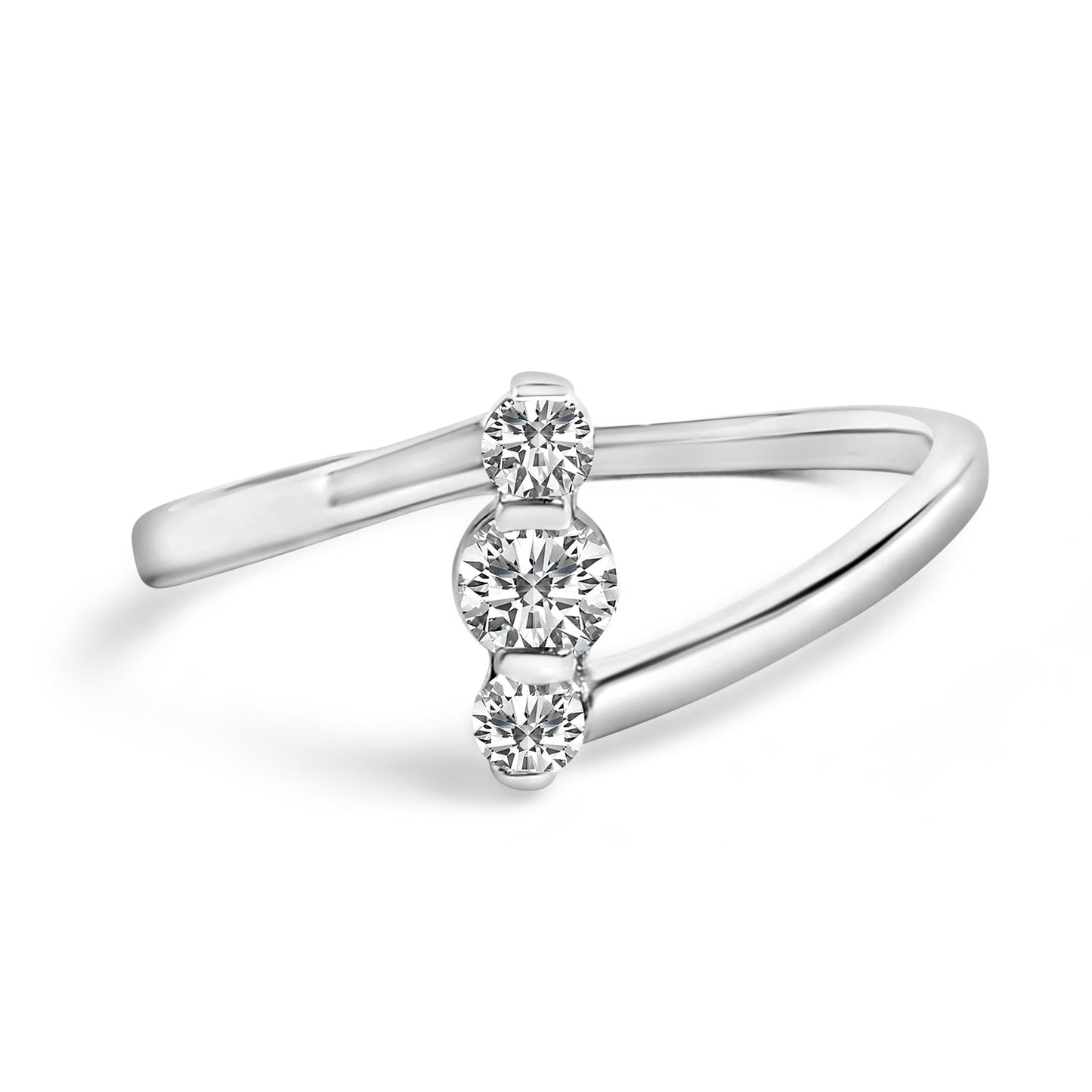 Linear Radiance: 1/4 Cttw Certified Lab Diamond Trilogy Ring