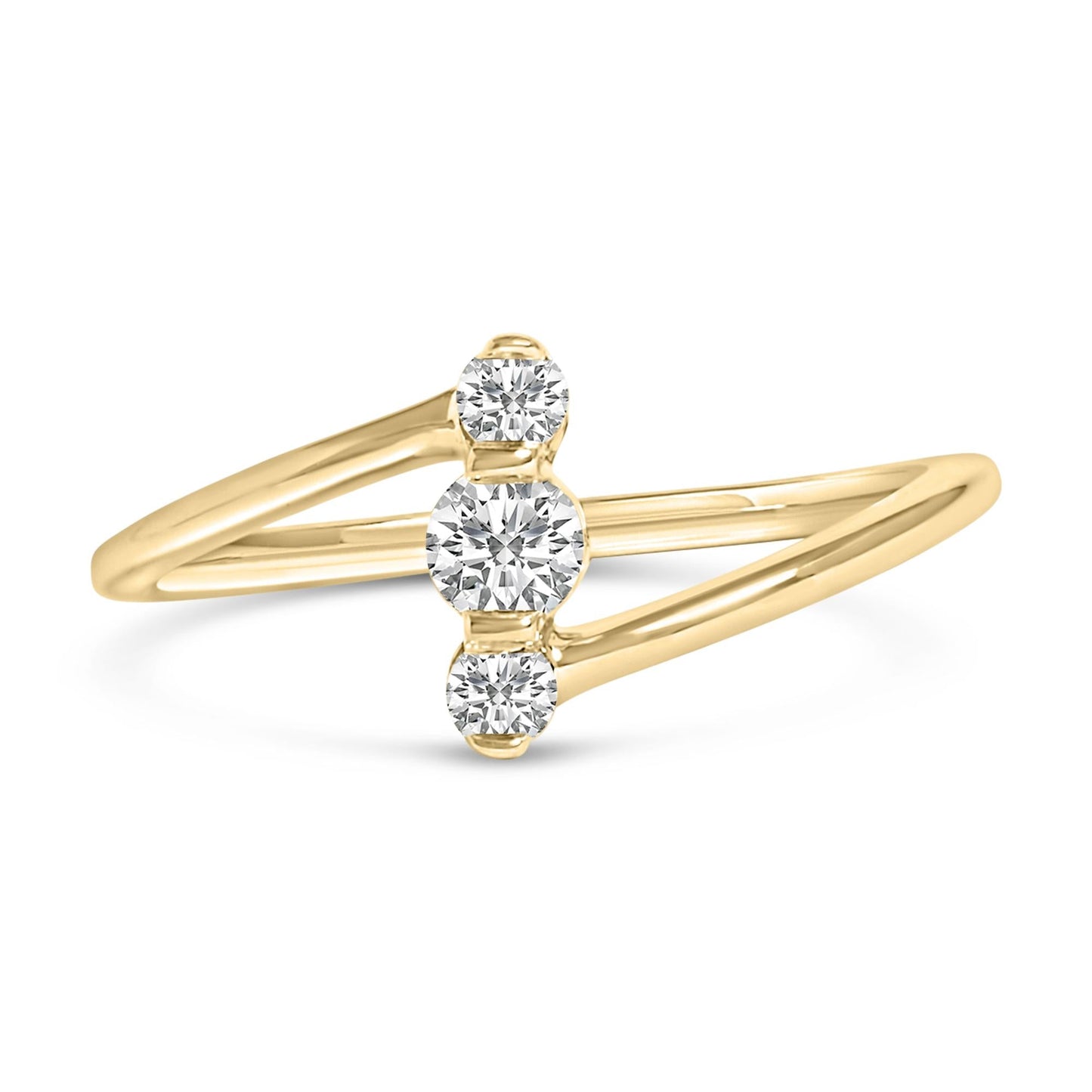 Linear Radiance: 1/4 Cttw Certified Lab Diamond Trilogy Ring
