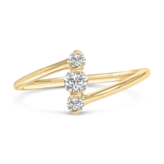 Linear Radiance: 1/4 Cttw Certified Lab Diamond Trilogy Ring