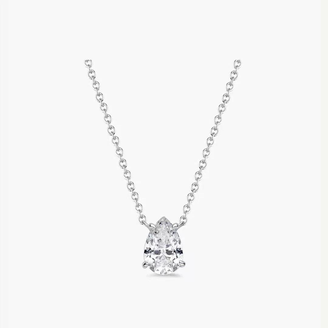The Monarc: 1 CT Pear Cut Lab Diamond Solitaire Pendant