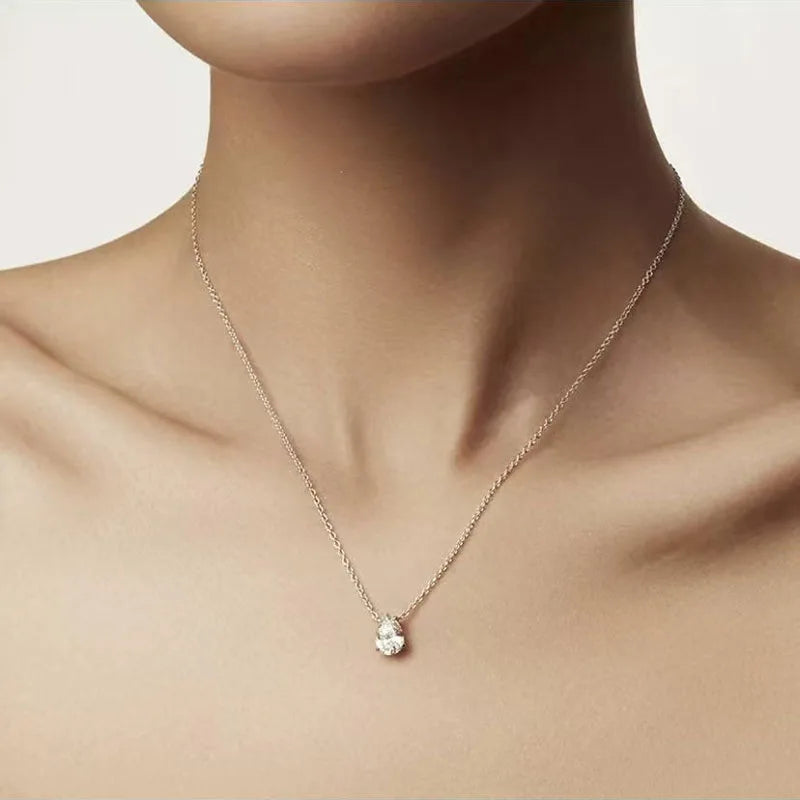 The Monarc: 1 CT Pear Cut Lab Diamond Solitaire Pendant