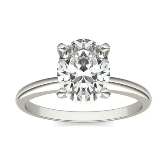 The Sovereign Oval: 2.00 CTW AGI Certified Lab Grown Diamond Solitaire Engagement Ring