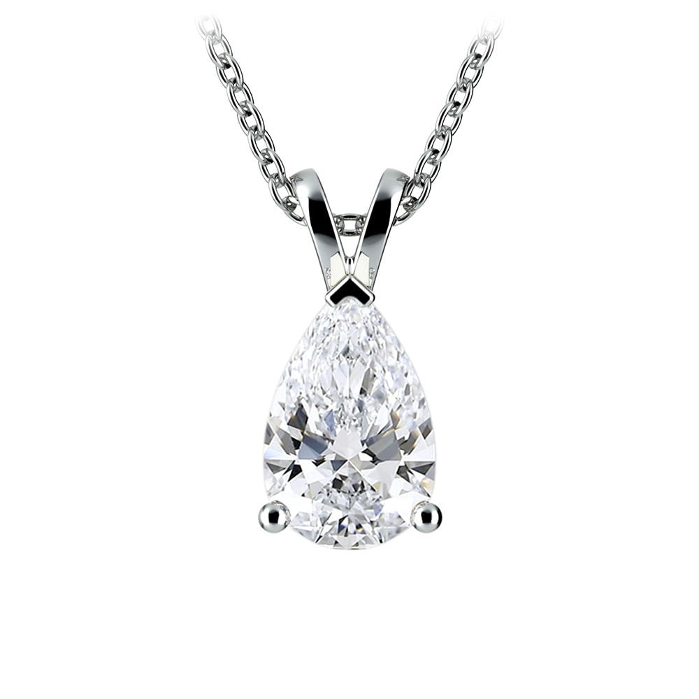 Luminous 2ct Pear Lab Diamond Necklace, 14K White Gold