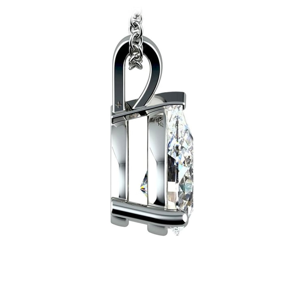 Luminous 2ct Pear Lab Diamond Necklace, 14K White Gold