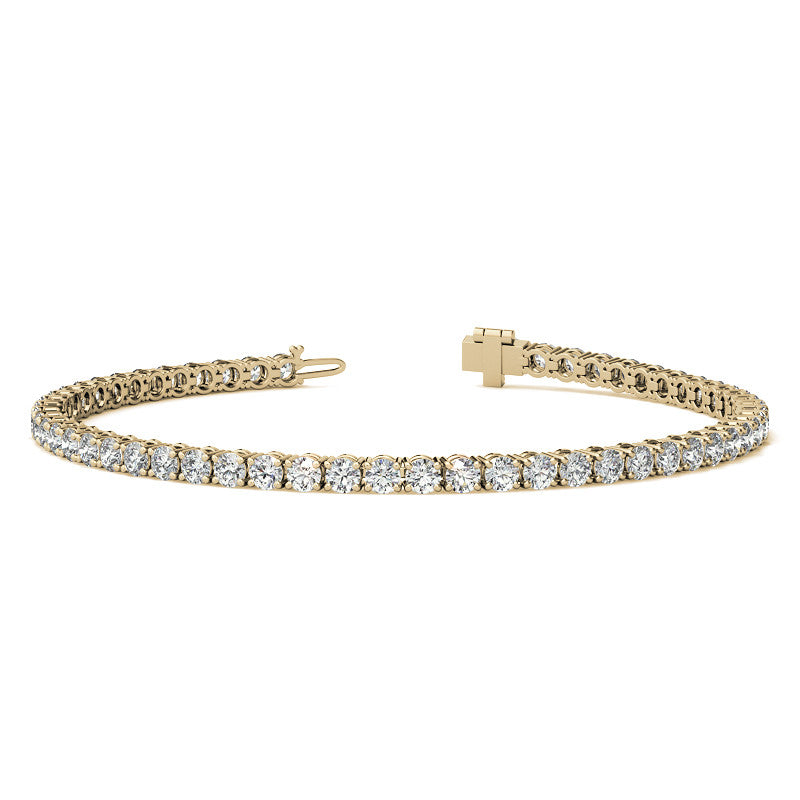 The Aurelia Classic: 14K Gold 3.00 CTW AGI Certified Tennis Bracelet