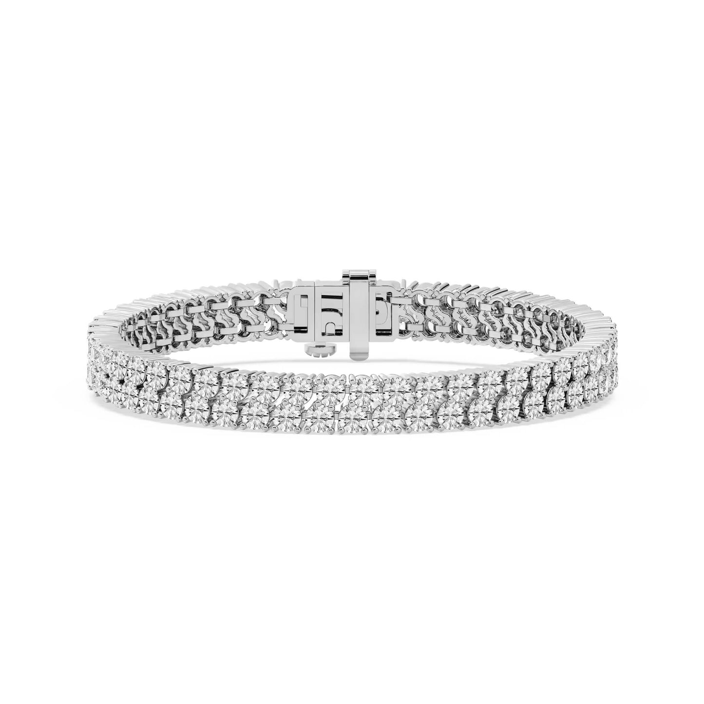 The Grand Duet: 10.00 CTW AGI Certified Double-Row Tennis Bracelet
