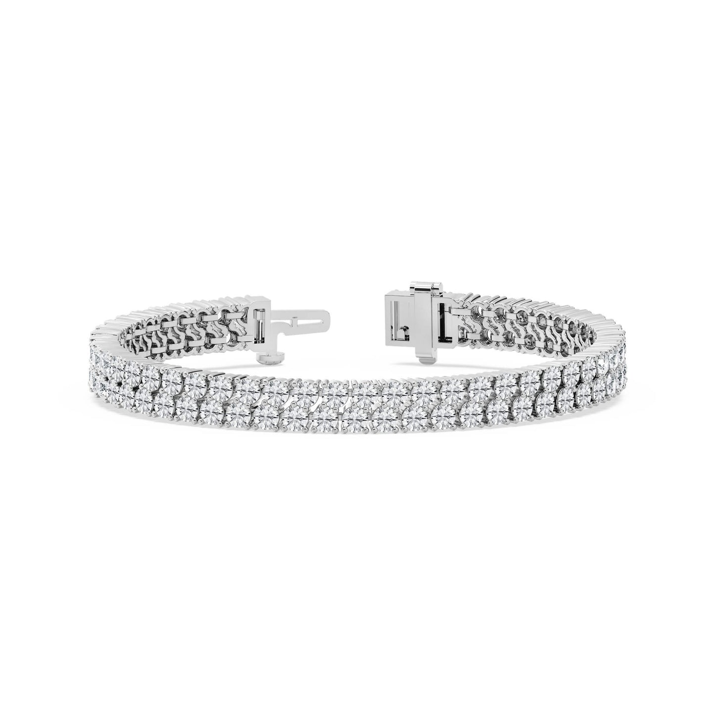 The Grand Duet: 10.00 CTW AGI Certified Double-Row Tennis Bracelet