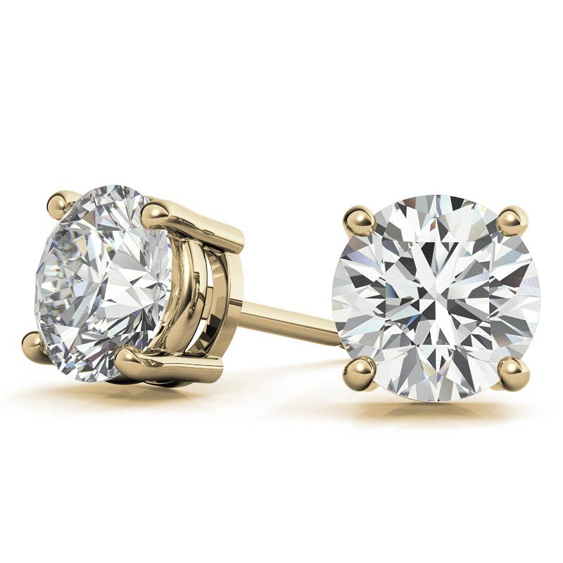 The Grand Solitaire: 14K Gold 5.00 CTW Certified Lab Diamond Studs
