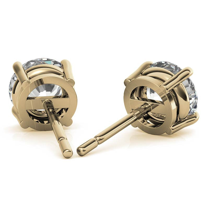 The Grand Solitaire: 14K Gold 5.00 CTW Certified Lab Diamond Studs