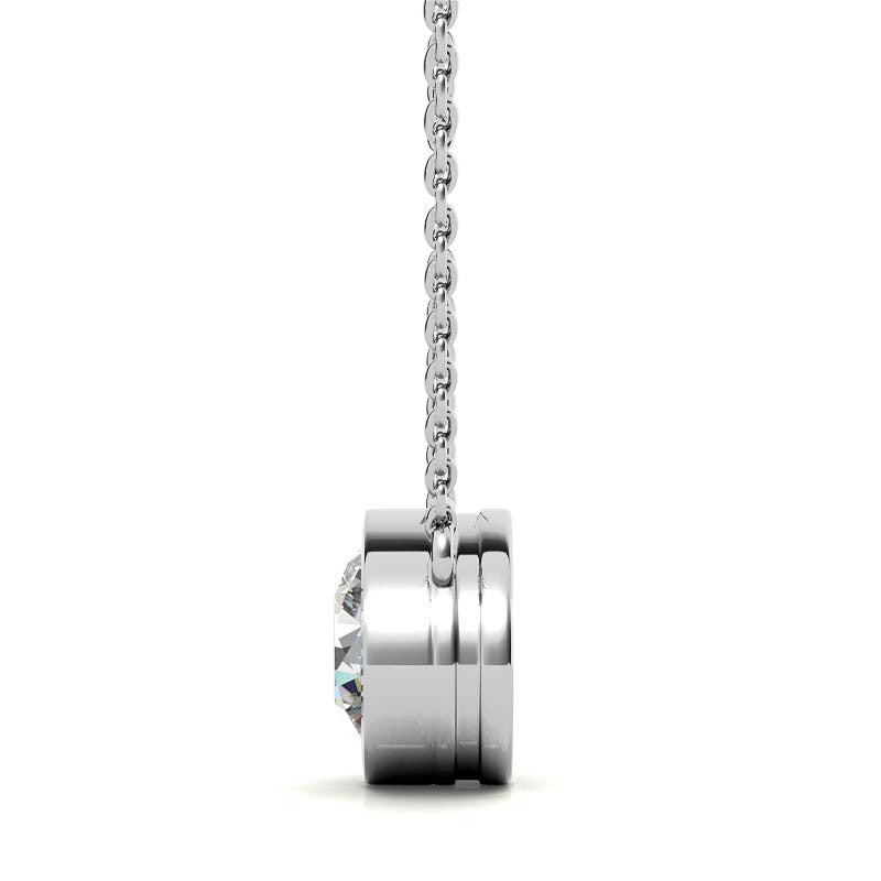 The Minimalist 2 CT Round Lab Diamond Bezel Necklace, 14K