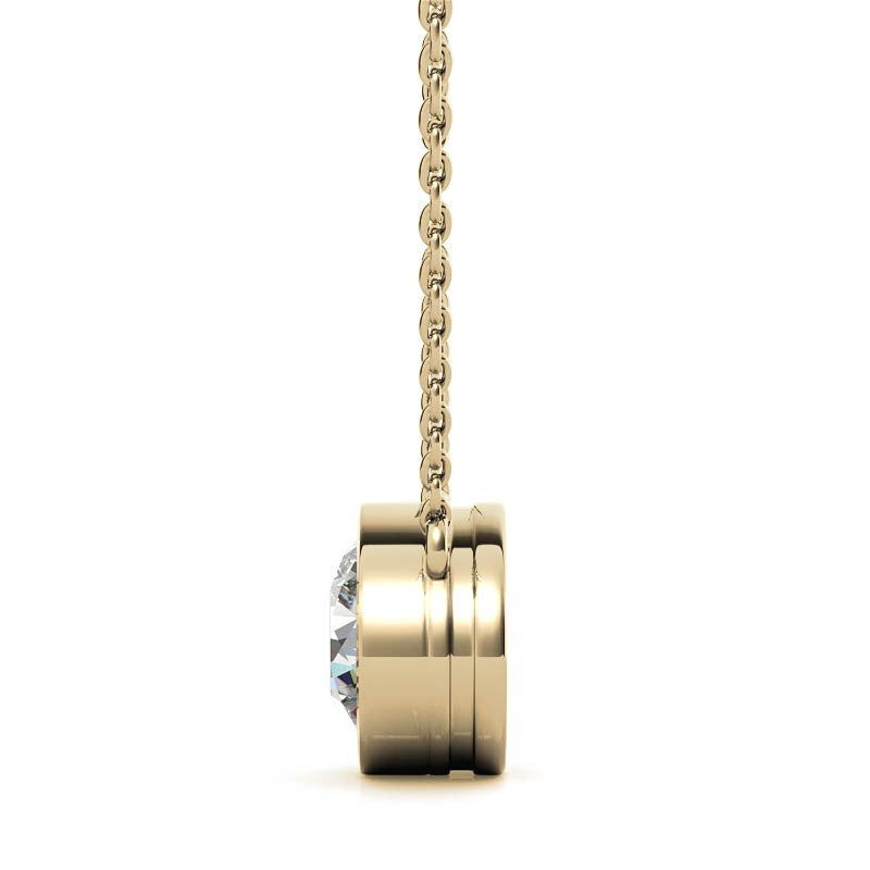 The Minimalist 2 CT Round Lab Diamond Bezel Necklace, 14K