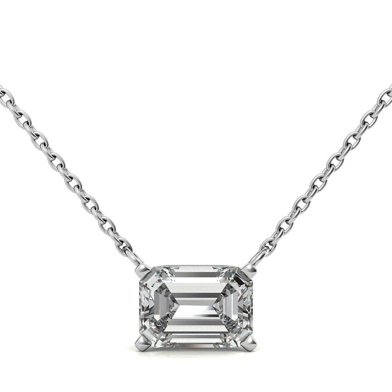 The Horizon 2ct Emerald Lab Diamond Necklace | 14K Gold