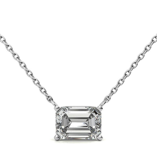 The Horizon 2ct Emerald Lab Grown Diamond Necklace | 14K Gold