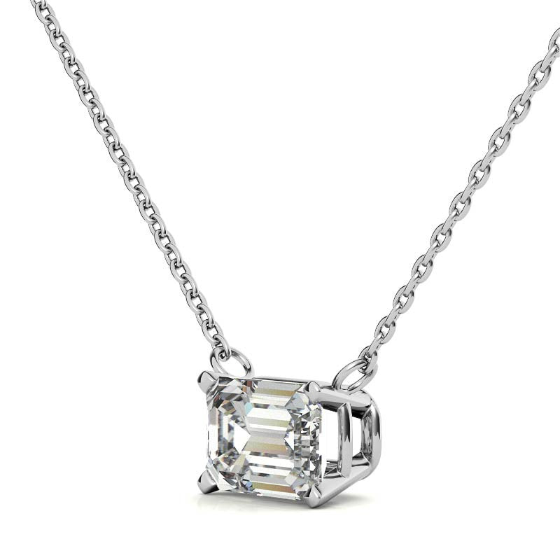 The Horizon 2ct Emerald Lab Diamond Necklace | 14K Gold