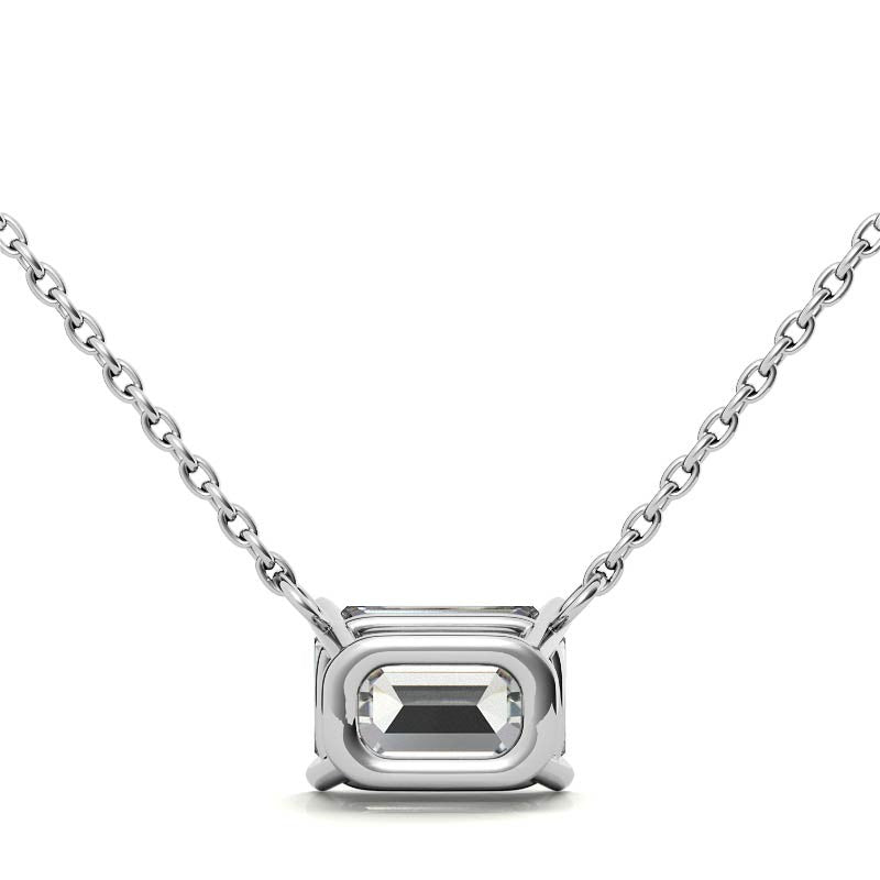 The Horizon 2ct Emerald Lab Diamond Necklace | 14K Gold