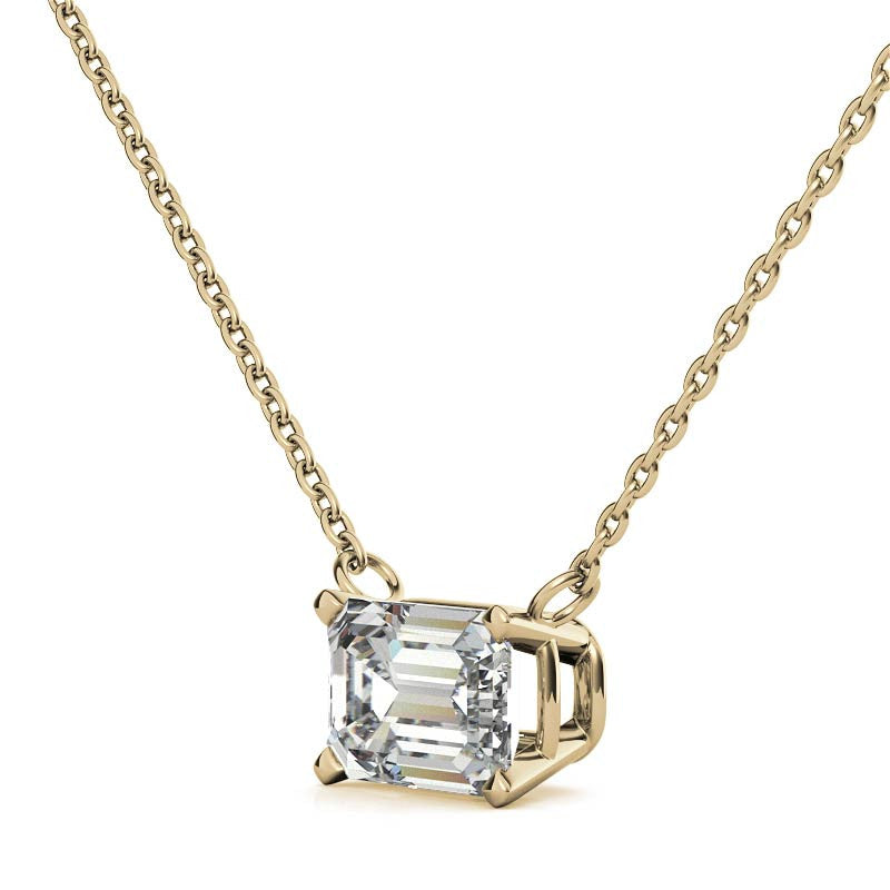 The Horizon 2ct Emerald Lab Diamond Necklace | 14K Gold